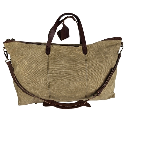 Madewell transport weekender canvas leather large messenger carry on bag - Picture 1 of 11
